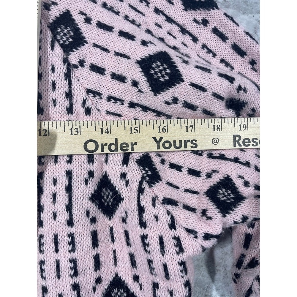 Benellan Women's Sweater Wool/Alpaca Sz 46(S) Pink Black Mock Neck Knit Pullover - Picture 4 of 9